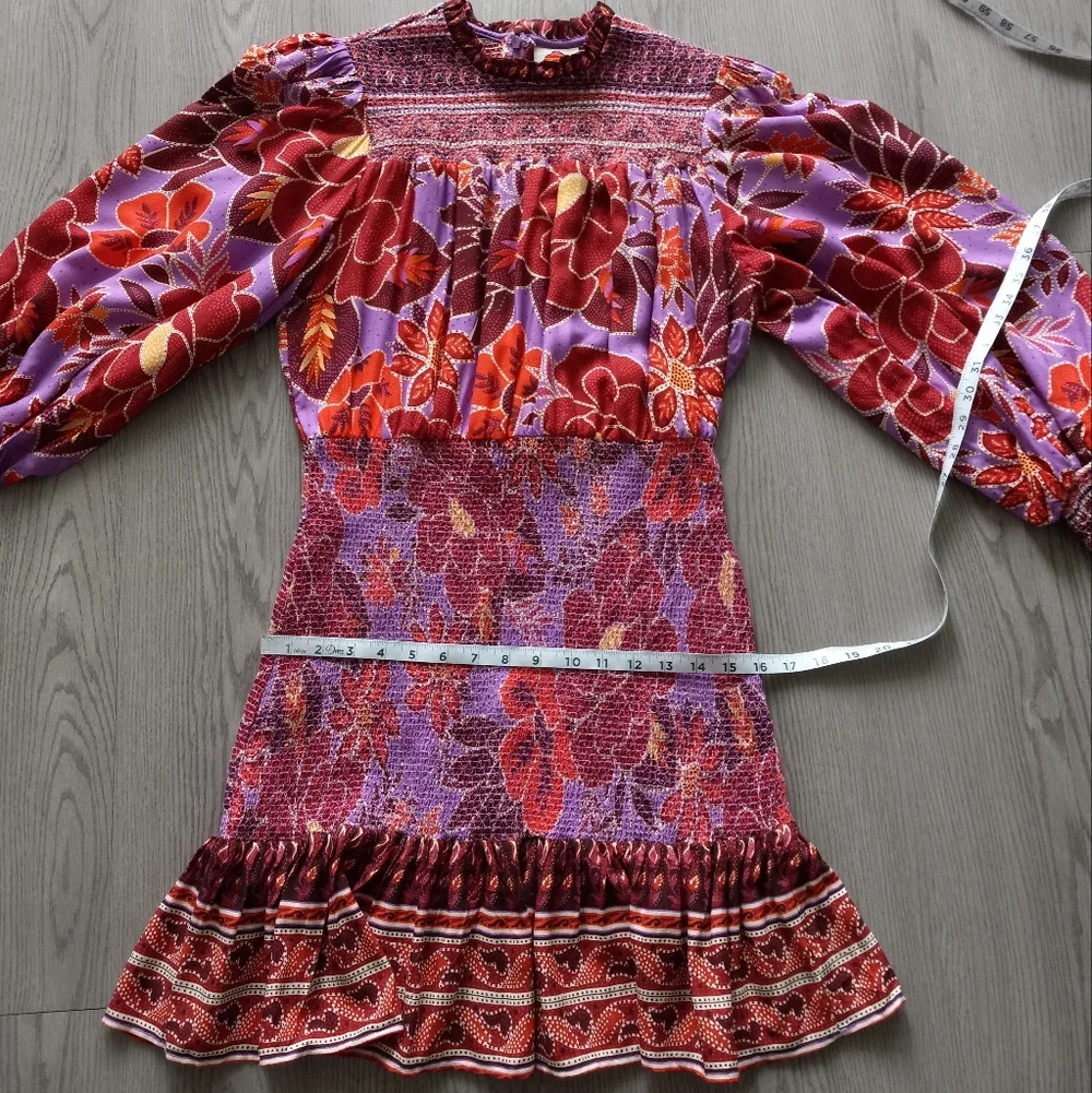 Farm Rio Sweet Floral Long Sleeve Mini Dress L - Picture 13 of 16
